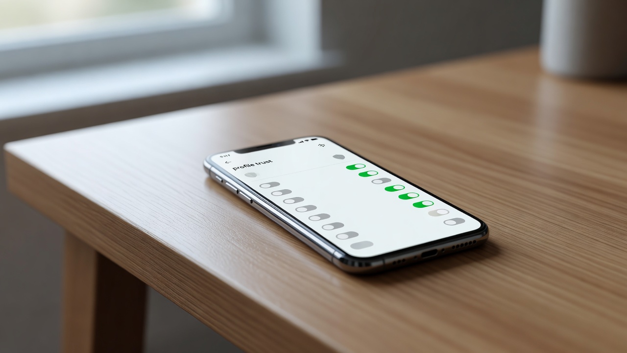 iPhone 设置页面中的人人干人人插权限开关与描述文件信任选项